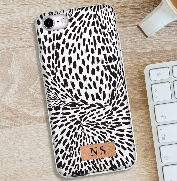 Personalised Leopard Print iPhone Case - Gold Panel