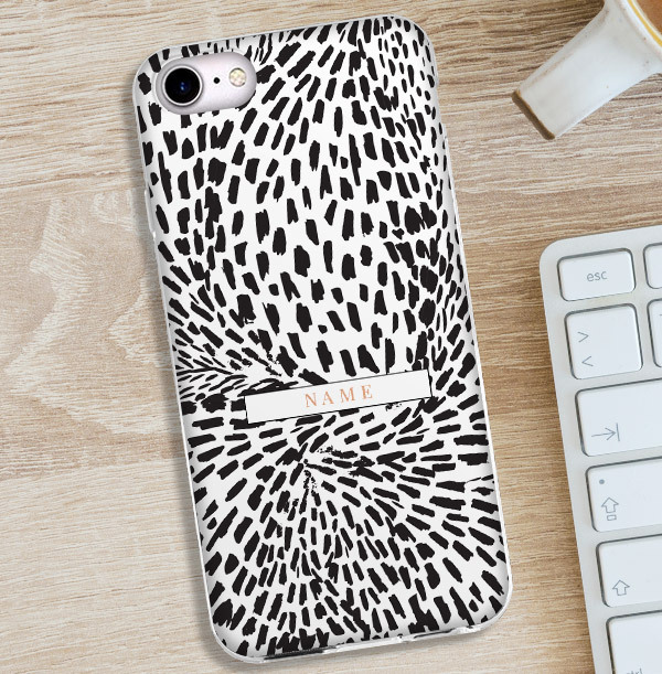 Personalised Leopard Print iPhone Case - Gold Initials