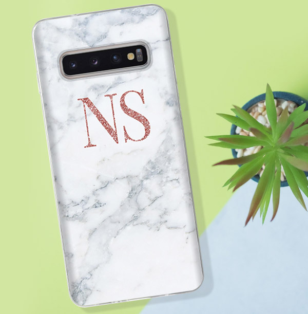 Marble Personalised Initials Samsung Phone Case
