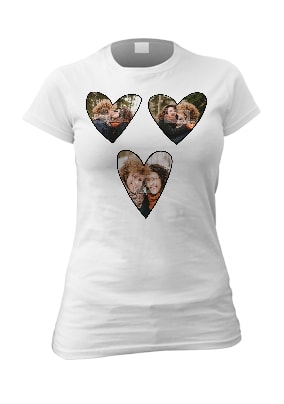 Three Hearts Personalised Photo T-Shirt