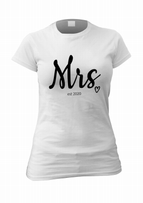 Mrs Personalised Heart T-Shirt