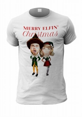Elf Funny Couple Christmas T-Shirt - Men's