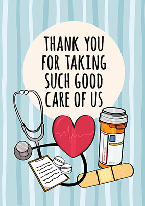 Thank You for Taking Care of Us Personalised Postcard | Funky Pigeon