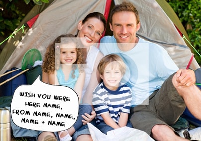 Speech Bubble & Photo Family Postcard